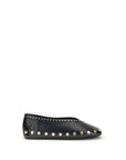 Ganni Black Polyurethane Ballet Flats