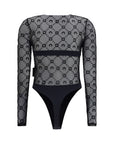 Marine Serre Black Polyamide Bodysuit