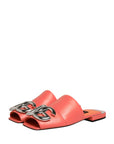 Dolce & Gabbana Orange DG Logo Leather Flats Sandals Shoes