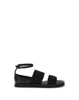 Max Mara Black Calf Leather Bos Taurus Flat Sandals