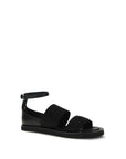 Max Mara Black Calf Leather Bos Taurus Flat Sandals