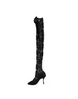 Dolce & Gabbana Black Taormina Lace Socks Boots Pumps Shoes