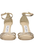 Jimmy Choo Beige Satin Stiletto Heel Sandals