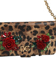 Dolce & Gabbana Flip Cover Brown Leopard Crystal iPhone X - XS Case