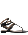 Valentino Garavani Black Leather Flip-Flop Sandals