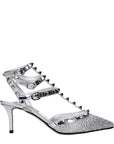 Valentino Garavani Gray Leather Stiletto Heel Sandals
