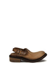 Miu Miu Brown Calf Leather Bos Taurus Mules