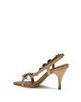 Miu Miu Brown Calf Leather Bos Taurus Stiletto Heel Sandals