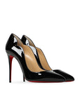 Christian Louboutin Black Patent Leather Hot Chick Pumps 100