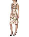 Dolce & Gabbana Light Pink LilyPrint Sleeveless Sheath Dress