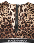 Dolce & Gabbana Brown Leopard Print Cropped Silk Tank Top