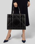 Dior Black Leather Tote Bag