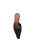 Amina Muaddi Black Silk Sandals