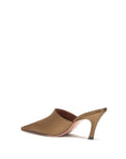 Amina Muaddi Brown Silk Sandals