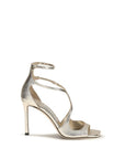 Jimmy Choo Gold Calf Leather Bos Taurus Stiletto Heel Sandals