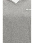 Miu Miu Gray Cotton Long Sleeve T-Shirt