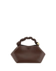 Ganni Brown Calf Leather Bos Taurus Handbag
