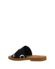 Chloé Black Cotton Flat Sandals