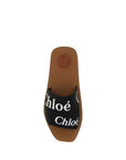 Chloé Black Cotton Flat Sandals