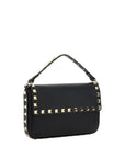 Valentino Garavani Black Calf Leather Bos Taurus Shoulder Bag