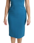 Dolce & Gabbana Blue Virgin Wool Casual Dress