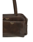 Prada Brown Calf Leather Bos Taurus Shoulder Bag