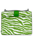 Michael Kors Greenwich Small Print Logo Crossbody Tote Chain Bag Jungle Green $498