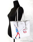Michael Kors Jet Set Travel Girls Medium Signature Carryall Tote White MK