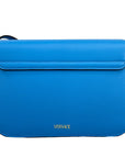 Versace La Medusa Blue Leather Shoulder Crossbody Bag Purse