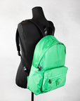 Versace Large Bright Green Nylon Fabric Medusa Shoulder Backpack Bookbag