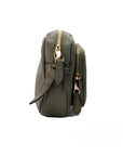 Burberry Small Branded Dark Fern Green Grainy Leather Camera Crossbody Bag