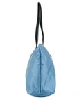 Versace Portuna Medusa Medium Cornflower Blue Nylon Leather Tote Bag Purse