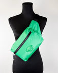 Versace Small Bright Green Nylon Matte Medusa Belt Bag Waist Fanny Pack Purse
