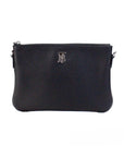 Burberry Peyton Monogram Black Leather Pouch Crossbody Bag Purse