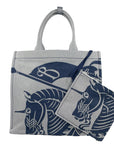 Burberry Navy EKD Canvas Tote Bag With Coin Pouch
