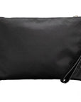 Versace Large Black Nylon Fabric Medusa Convertible Pouch Clutch Wristlet Bag