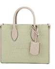 Michael Kors Mirella Small Powder Blush Canvas Shopper Crossbody Handbag Purse