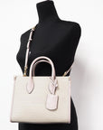 Michael Kors Mirella Small Powder Blush Canvas Shopper Crossbody Handbag Purse