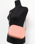 Michael Kors Jet Set Travel Medium Sherbert Leather Oval Camera Crossbody Bag