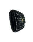 Versace Wallet On A Chain Fabric Black Crossbody Bag