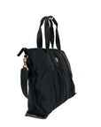 Versace Black Nylon Fabric La Medusa Shoulder Tote Bag