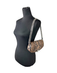 Michael Kors Mila Small Snakeskin Messenger Crossbody Bag