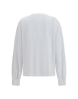 Ganni White Cotton Long Sleeve T-Shirt