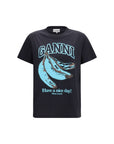 Ganni Black Cotton T-Shirt