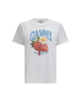 Ganni White Cotton T-Shirt