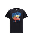 Ganni Black Cotton T-Shirt