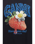 Ganni Black Cotton T-Shirt