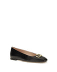 Valentino Garavani Black Calf Leather Bos Taurus Ballet Flats