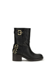 Chloé Black Calf Leather Bos Taurus Ankle Boots