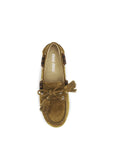 Miu Miu Beige Calf Leather Bos Taurus Slip-On Loafers